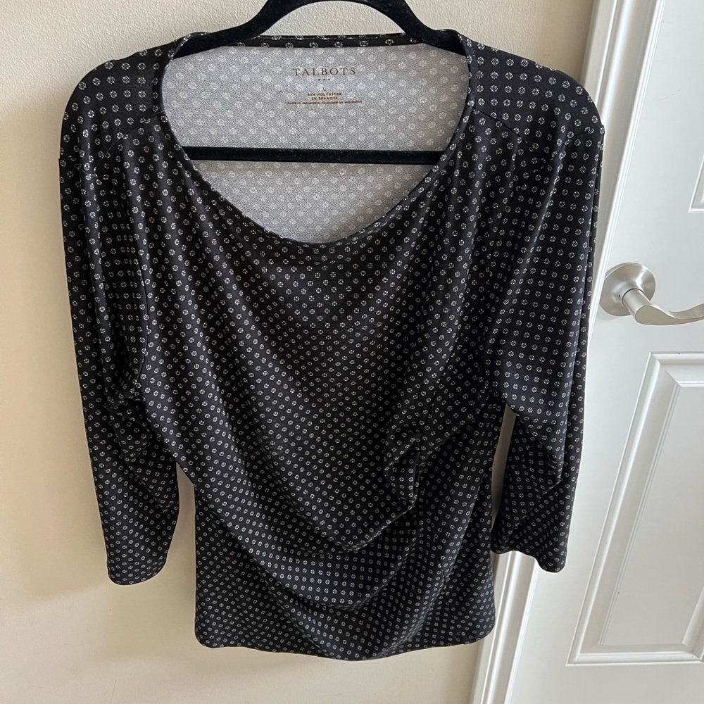 TALBOTS PATTERNED BLOUSE L